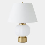 Surya GV Global Global Table Lamp-White/Brass 26"H x 20"W x 20"D Table Lighting