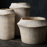 Surya GV Frollo Frollo Ribbed Cement Vase 13"H x 9"W x 9"D Vase