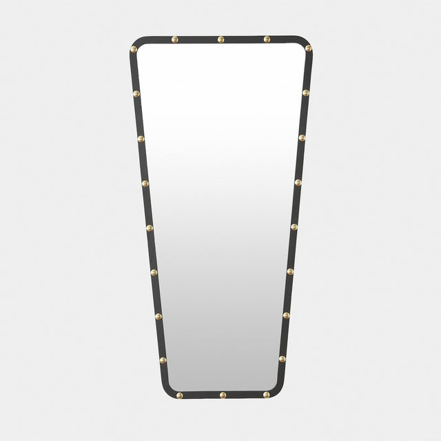 Surya GV Fremmy Fremmy Irregular Mirror-Black w/Brass Studs 40"H x 20"W x 1"D Mirror