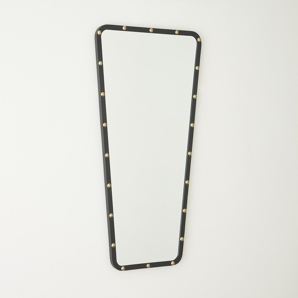 Surya GV Fremmy Fremmy Irregular Mirror-Black w/Brass Studs 40"H x 20"W x 1"D Mirror