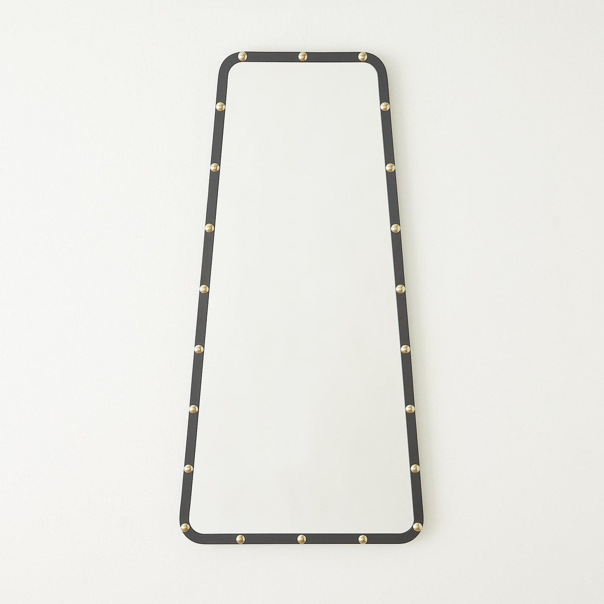 Surya GV Fremmy Fremmy Irregular Mirror-Black w/Brass Studs 40"H x 20"W x 1"D Mirror