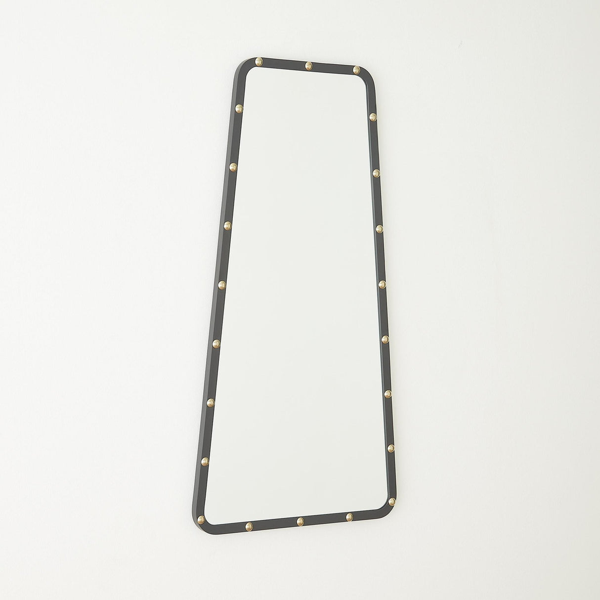 Surya GV Fremmy Fremmy Irregular Mirror-Black w/Brass Studs 40"H x 20"W x 1"D Mirror
