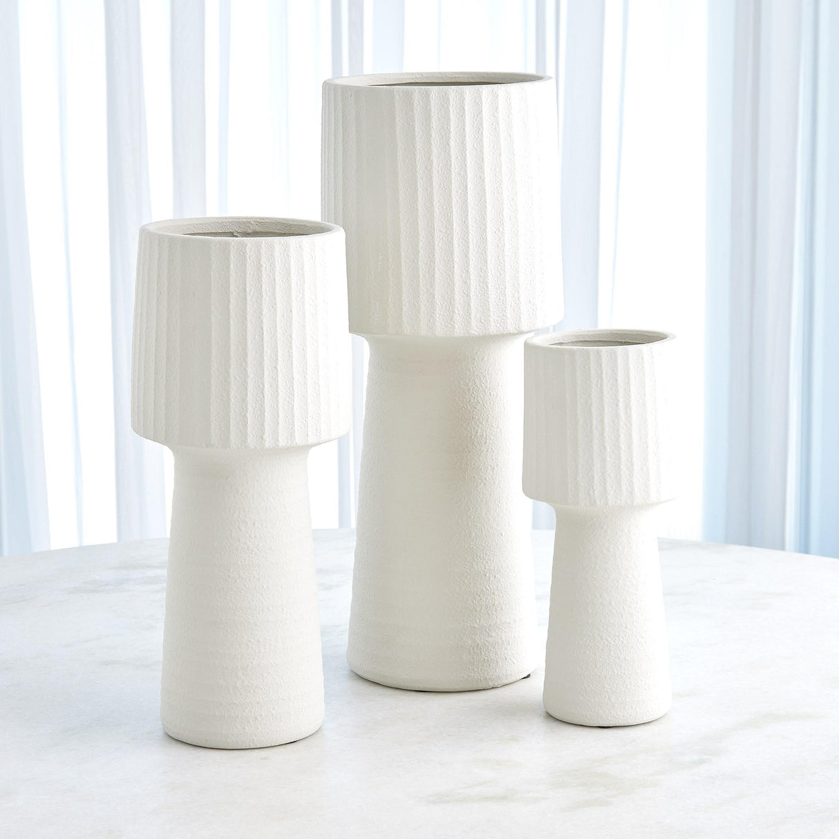 Surya GV Torcia Torcia Tall Ribbed Top Vase 13"H x 6"W x 6"D Vase