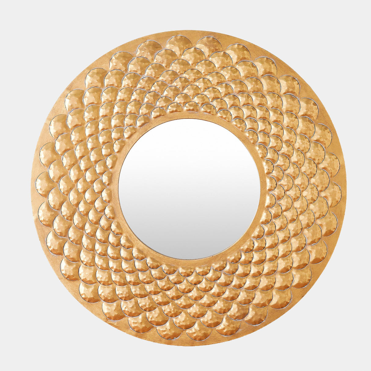 Surya GV Fish Scale Fish Scale Wall Mirror-Gold 40"H x 40"W x 1"D Mirror