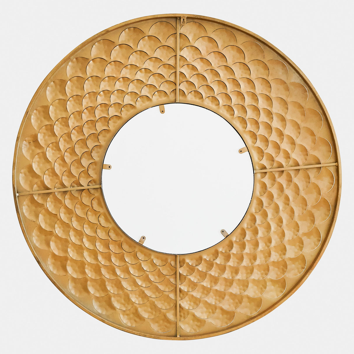 Surya GV Fish Scale Fish Scale Wall Mirror-Gold 40"H x 40"W x 1"D Mirror