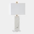 Surya GV Stalwart Stalwart Marble/Crystal Table Lamp-White 27"H x 9"W x 13"D Table Lighting