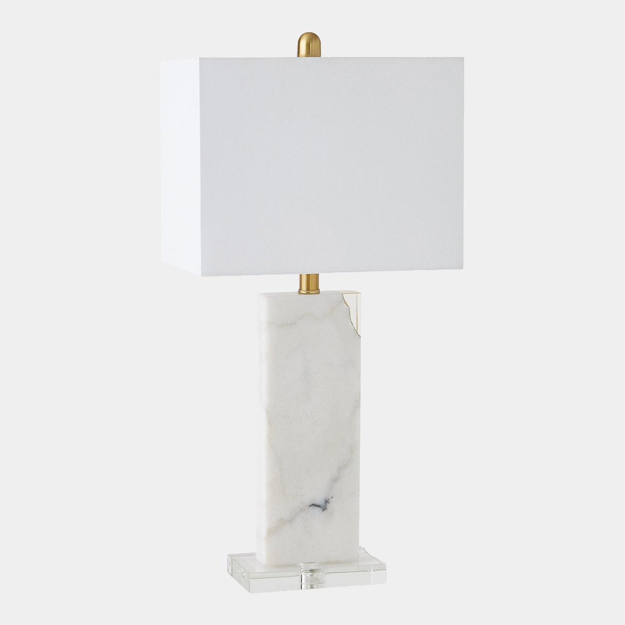 Surya GV Stalwart Stalwart Marble/Crystal Table Lamp-White 27"H x 9"W x 13"D Table Lighting
