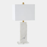 Surya GV Stalwart Stalwart Marble/Crystal Table Lamp-White 27"H x 9"W x 13"D Table Lighting