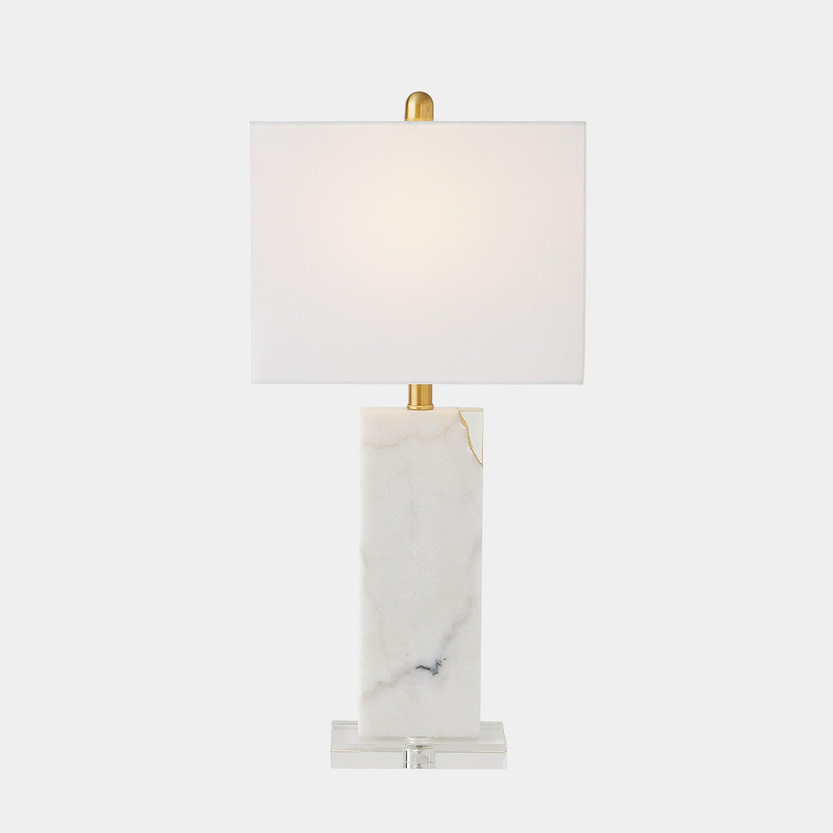 Surya GV Stalwart Stalwart Marble/Crystal Table Lamp-White 27"H x 9"W x 13"D Table Lighting