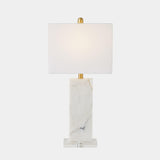 Surya GV Stalwart Stalwart Marble/Crystal Table Lamp-White 27"H x 9"W x 13"D Table Lighting