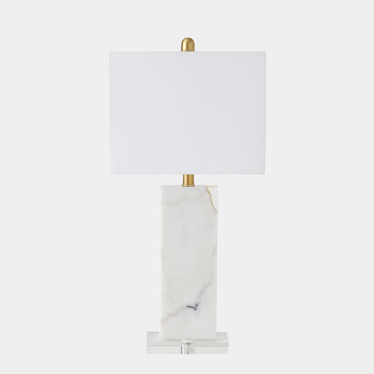 Surya GV Stalwart Stalwart Marble/Crystal Table Lamp-White 27"H x 9"W x 13"D Table Lighting