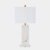 Surya GV Stalwart Stalwart Marble/Crystal Table Lamp-White 27"H x 9"W x 13"D Table Lighting