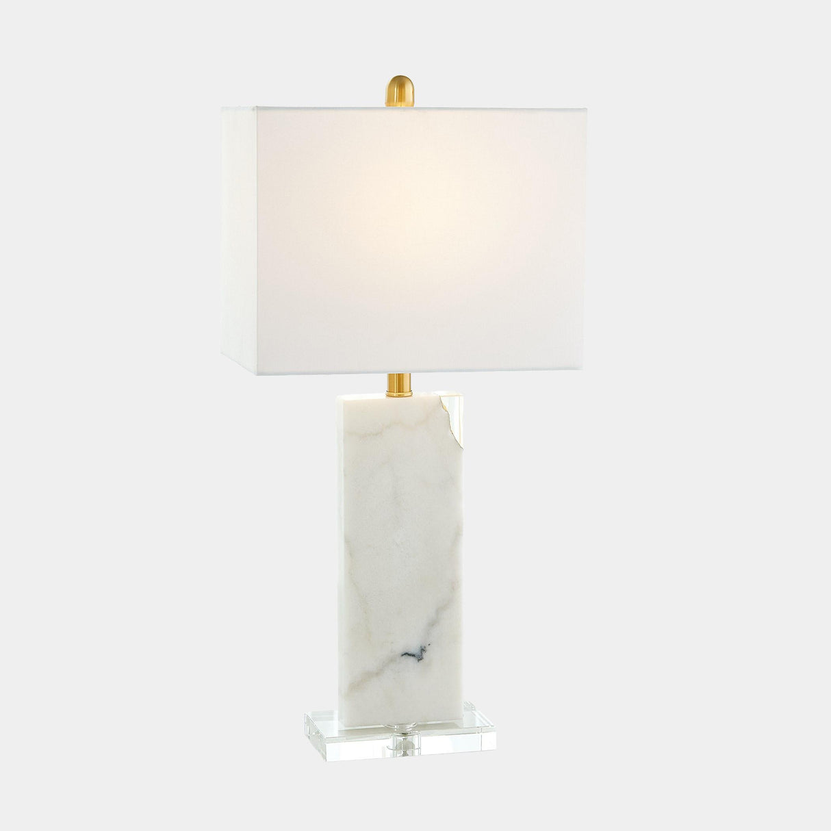 Surya GV Stalwart Stalwart Marble/Crystal Table Lamp-White 27"H x 9"W x 13"D Table Lighting