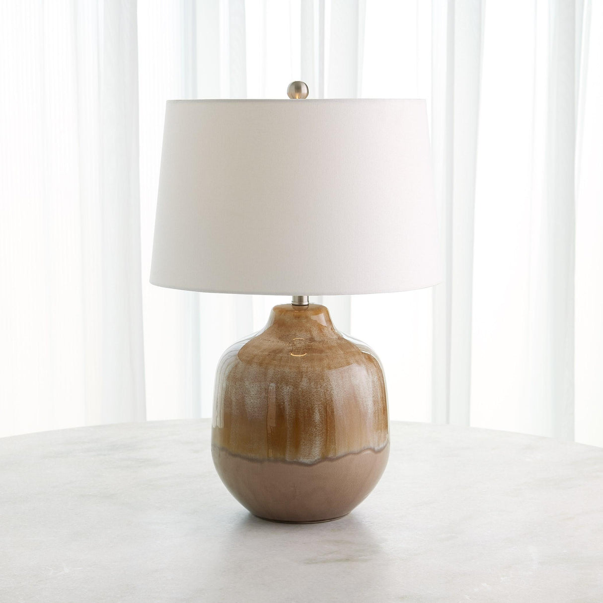 Surya GV Magnus Magnus Earth Glazed Table Lamp-Brown 26"H x 17"W x 17"D Table Lighting