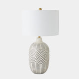 Surya GV Labyrinth Labyrinth Table Lamp-Antique Cream/Black 29"H x 16"W x 16"D Table Lighting