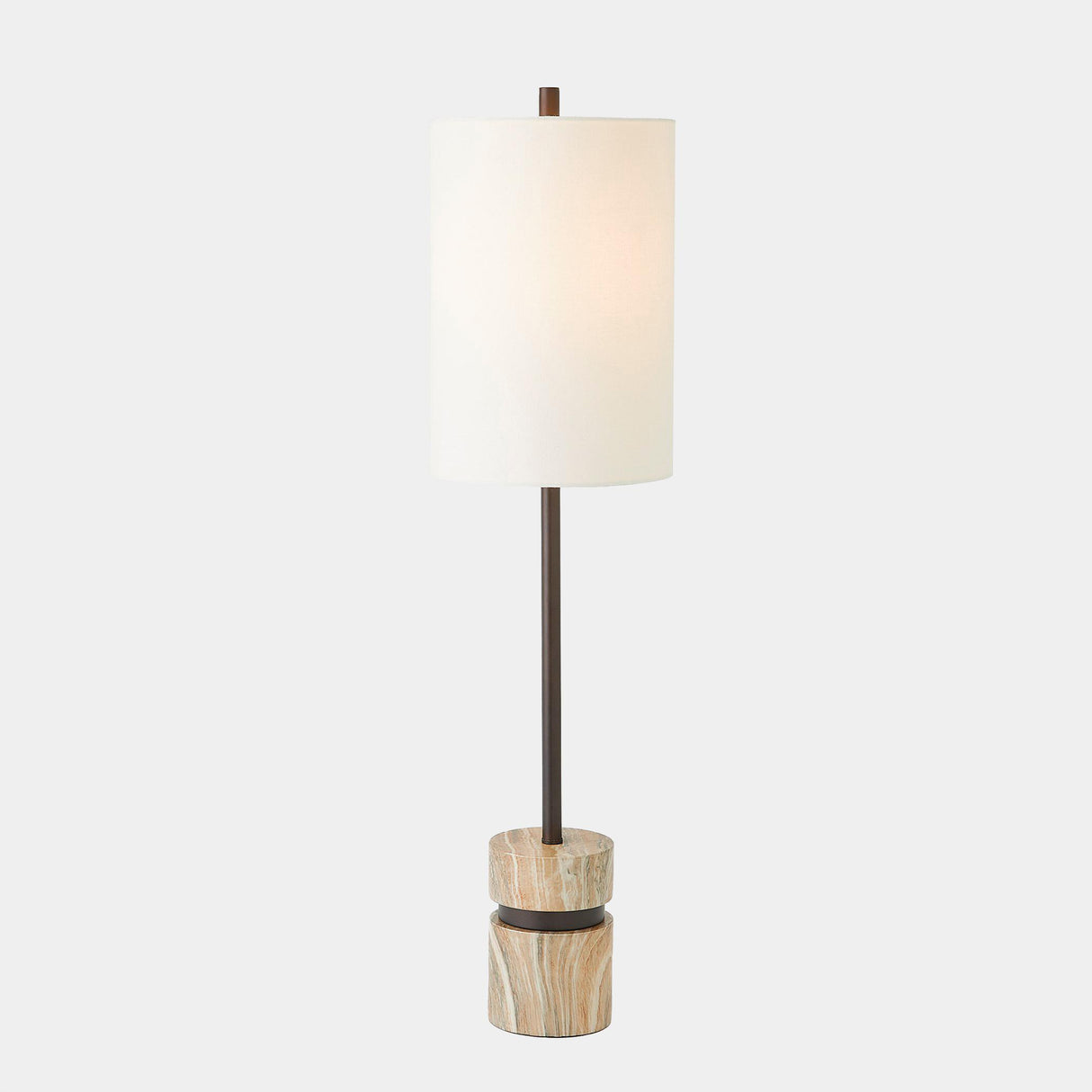 Surya GV Benson Benson Faux Travertine Buffet Lamp-Bronze 35"H x 9"W x 9"D Table Lighting