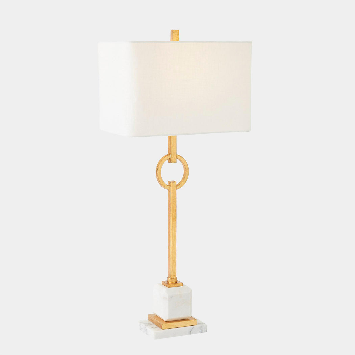 Surya GV Top Ring Top Ring Table Lamp-Gold Leaf 36"H x 10"W x 16"D Table Lighting