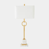 Surya GV Top Ring Top Ring Table Lamp-Gold Leaf 36"H x 10"W x 16"D Table Lighting