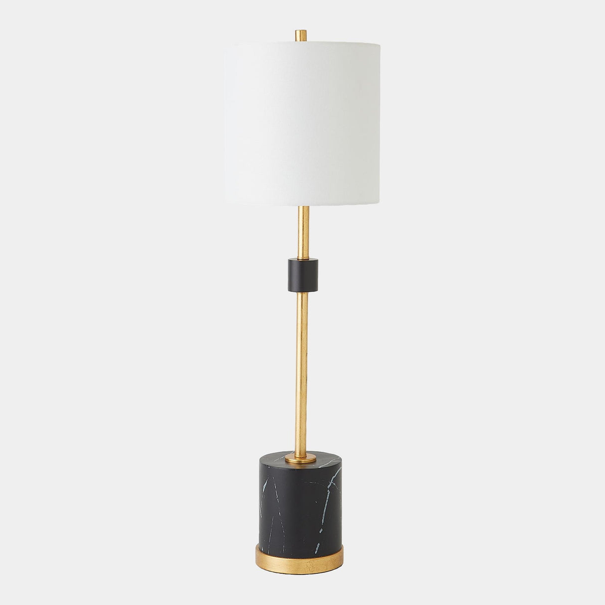Surya GV Maximus Maximus Faux Marble Table Lamp-Black/Gold 35"H x 10"W x 10"D Table Lighting