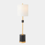Surya GV Maximus Maximus Faux Marble Table Lamp-Black/Gold 35"H x 10"W x 10"D Table Lighting
