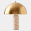Surya GV Carly Carly Dome Table Lamp-Travertine/Brass 16"H x 14"W x 14"D Table Lighting