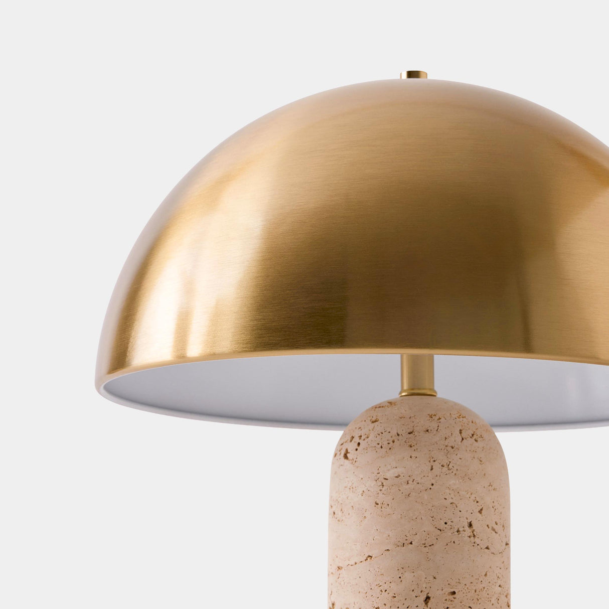 Surya GV Carly Carly Dome Table Lamp-Travertine/Brass 16"H x 14"W x 14"D Table Lighting