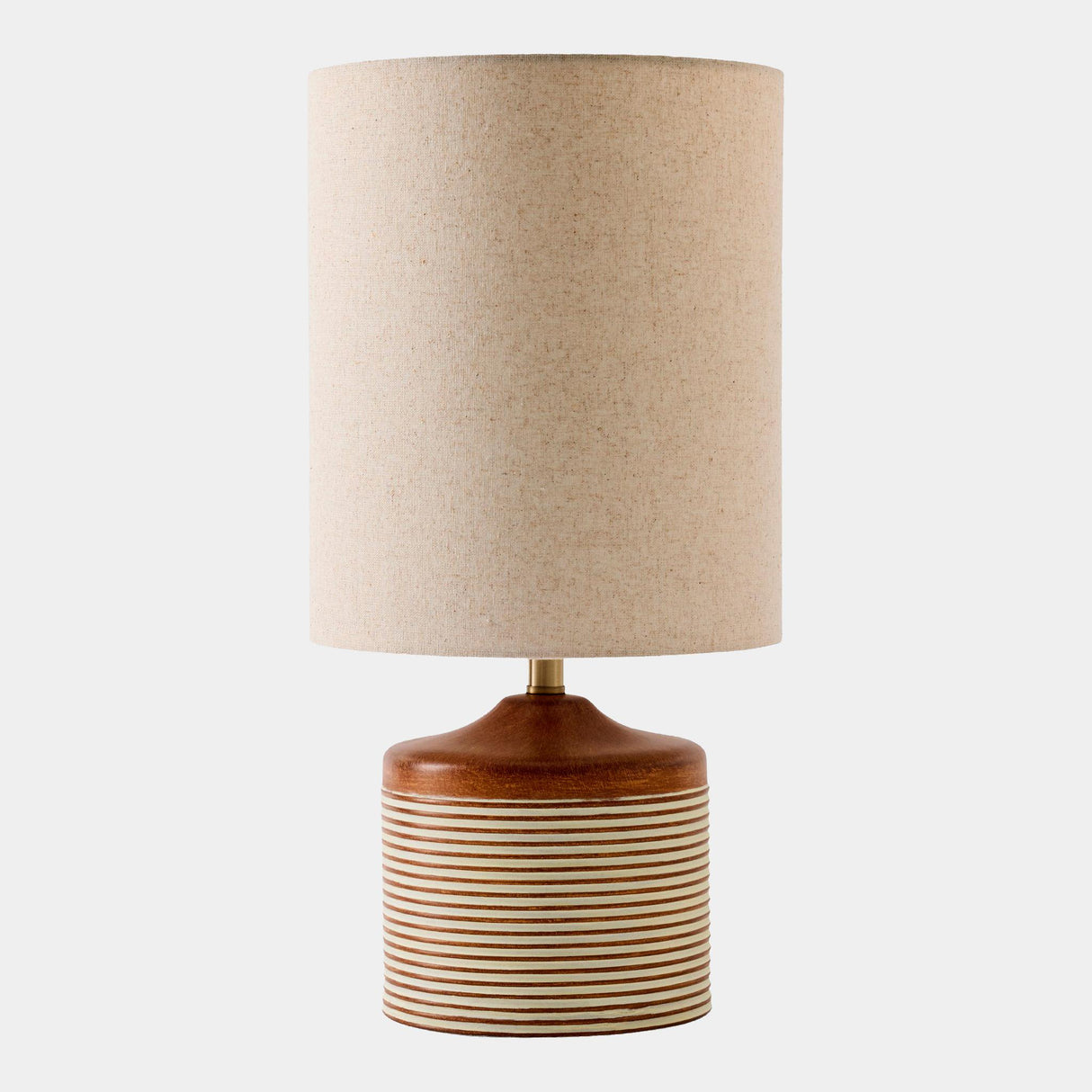 Surya GV Armen Armen Striped Ceramic Table Lamp-White Stripes 18"H x 9"W x 9"D Table Lighting