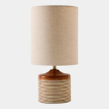 Surya GV Armen Armen Striped Ceramic Table Lamp-White Stripes 18"H x 9"W x 9"D Table Lighting