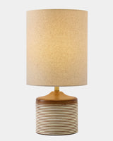 Surya GV Armen Armen Striped Ceramic Table Lamp-White Stripes 18"H x 9"W x 9"D Table Lighting