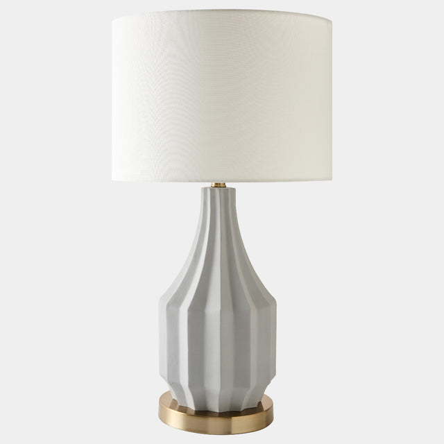 Surya GV Crandall Crandall Fluted Lamp-Gray 27"H x 15"W x 15"D Table Lighting