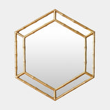 Surya GV Sara Sara Bamboo Hexagon Mirror-Gold Leaf 35"H x 31"W x 1"D Mirror