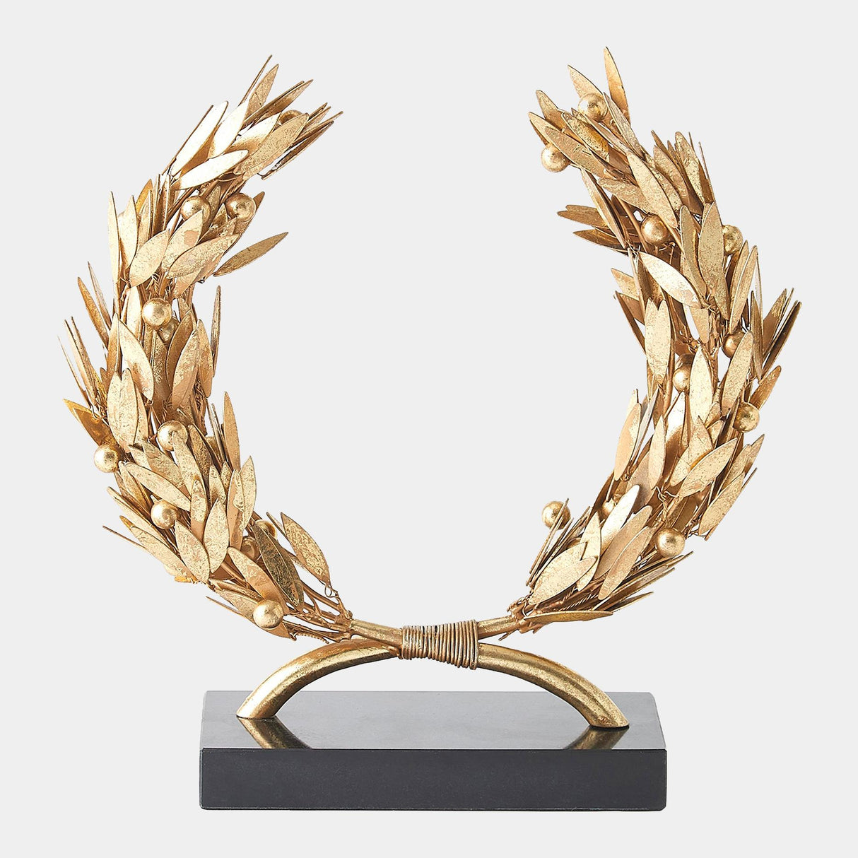 Surya GV Laurel Wreath Laurel Wreath Sculpture-Gold Leaf 13"H x 4"W x 13"D Decorative Sculpture
