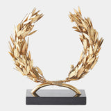 Surya GV Laurel Wreath Laurel Wreath Sculpture-Gold Leaf 13"H x 4"W x 13"D Decorative Sculpture