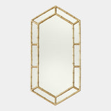 Surya GV Sara Sara Bamboo Hexagon Mirror-Gold Leaf 48"H x 24"W x 1"D Mirror