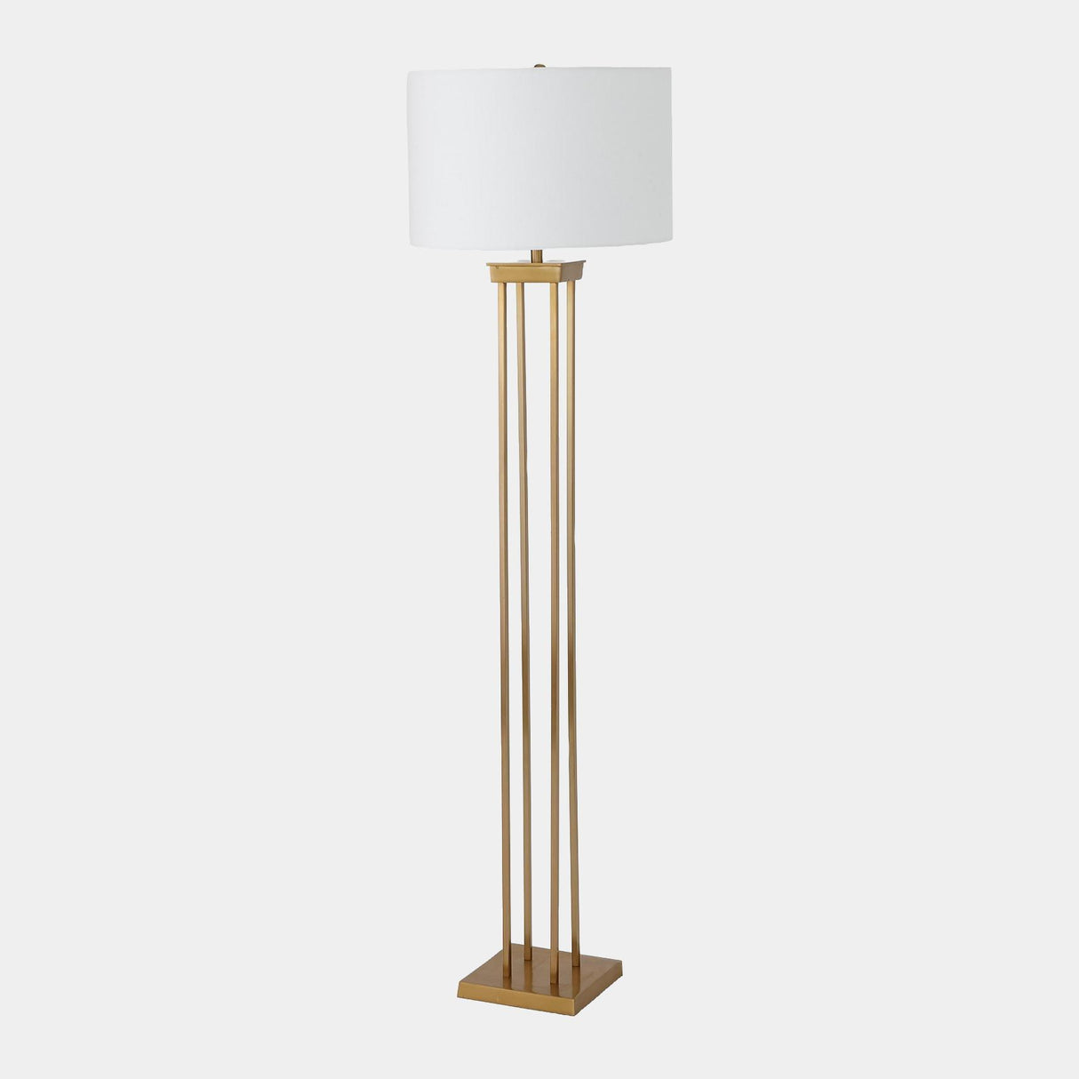Surya GV Four Pillar Four Pillar Floor Lamp-Satin Brass 66"H x 18"W x 18"D Floor Lighting