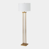 Surya GV Four Pillar Four Pillar Floor Lamp-Satin Brass 66"H x 18"W x 18"D Floor Lighting