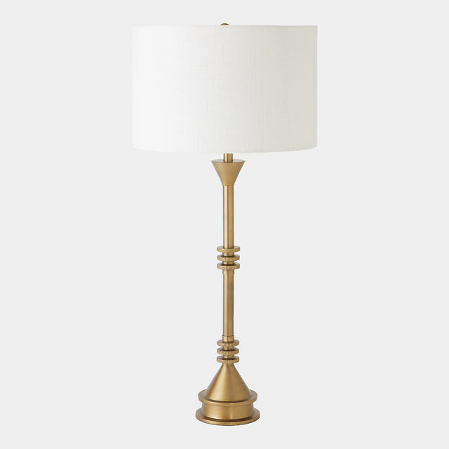 Surya GV Gear Gear Table Lamp-Antique Brass 31"H x 14"W x 14"D Table Lighting