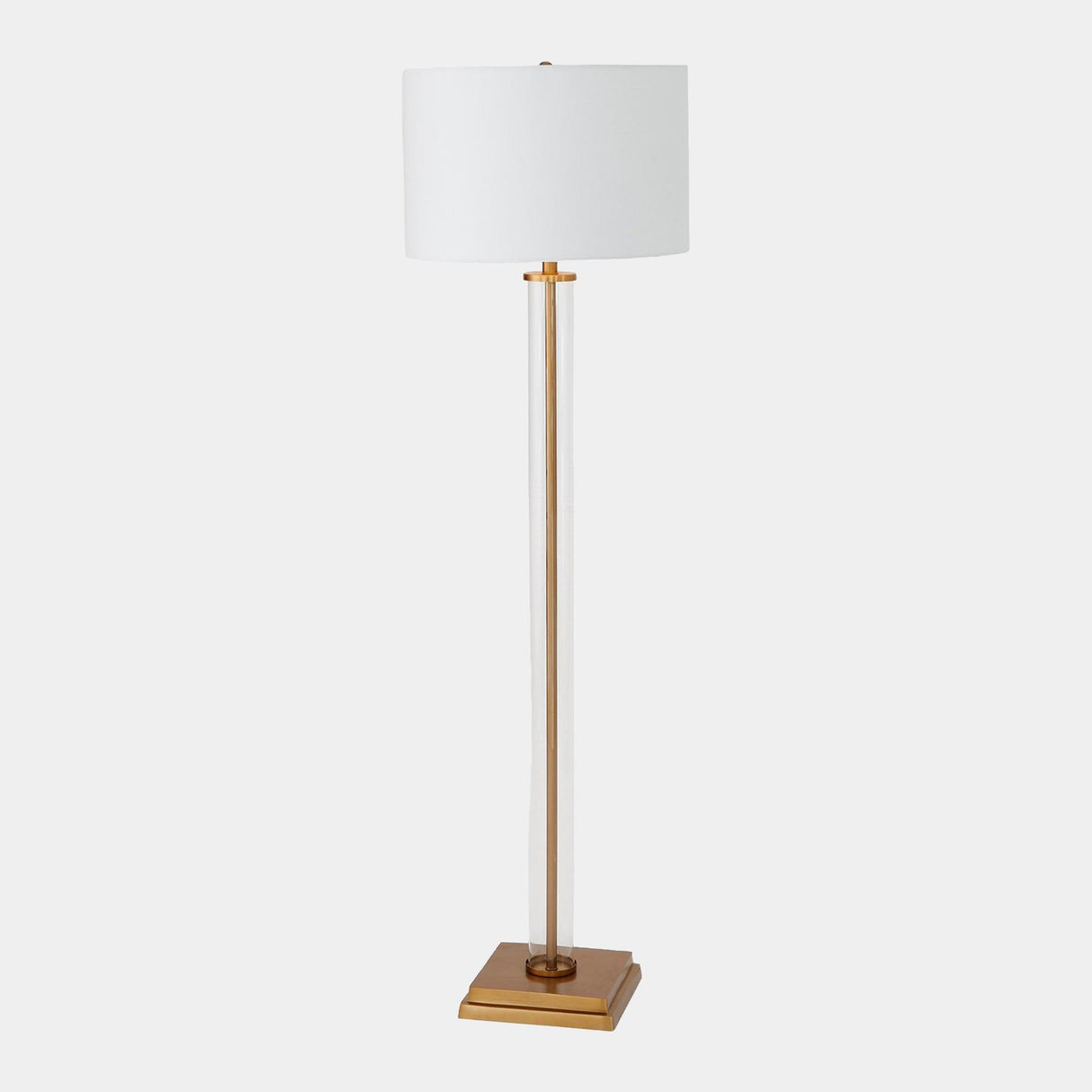Surya GV Franklin Franklin Glass Tube Floor Lamp-Antique Brass 64"H x 18"W x 18"D Floor Lighting