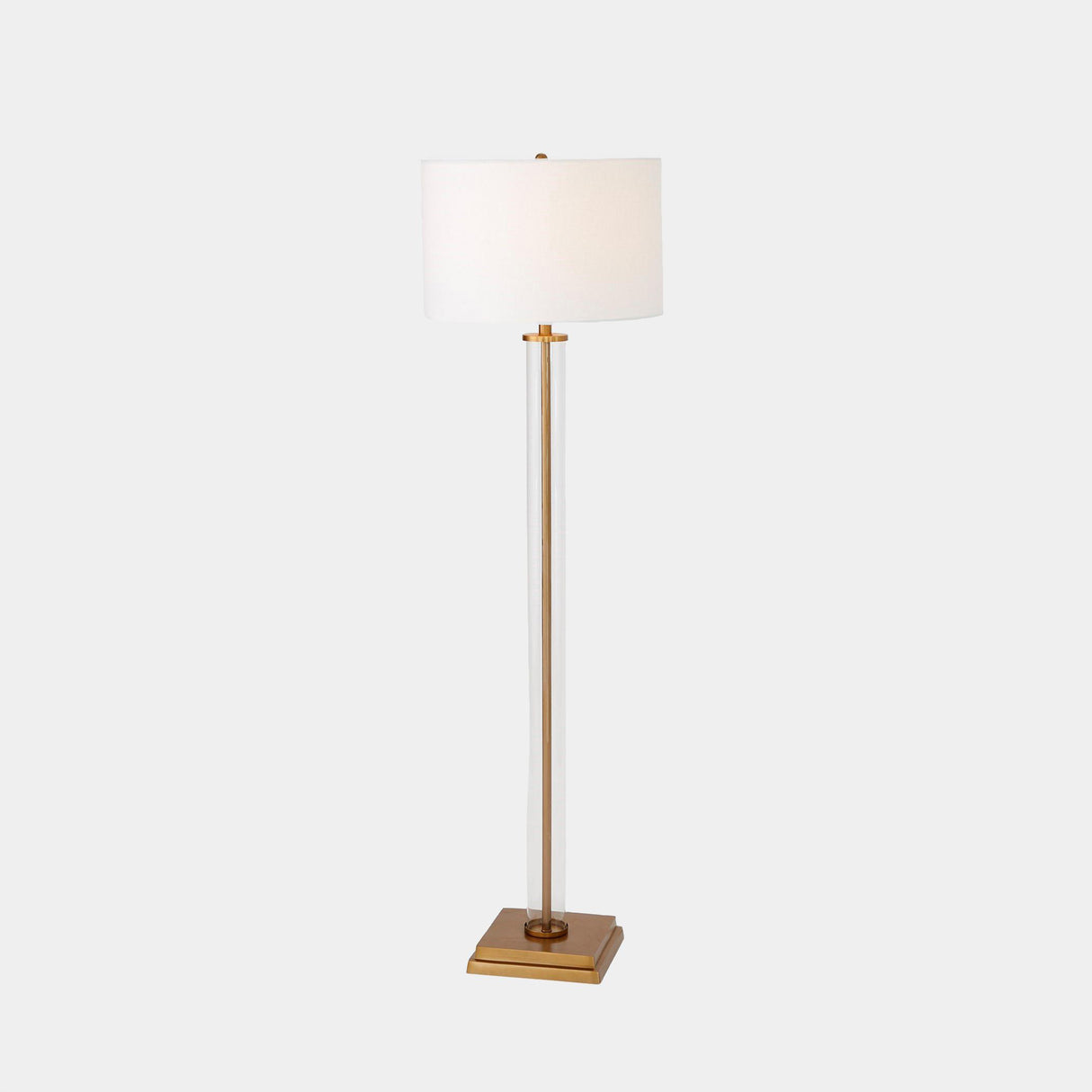 Surya GV Franklin Franklin Glass Tube Floor Lamp-Antique Brass 64"H x 18"W x 18"D Floor Lighting