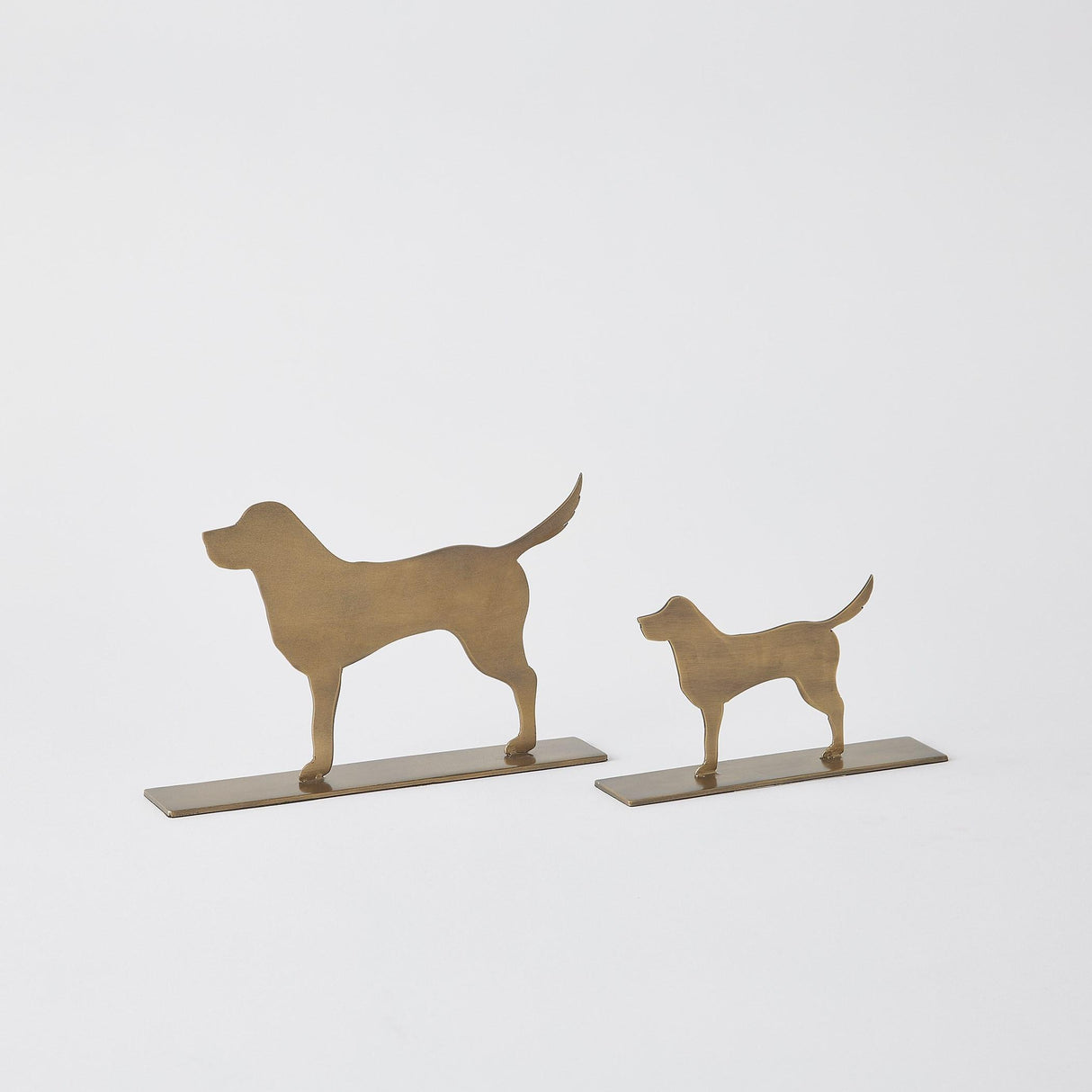 Surya GV Dog Sculpture Dog Sculpture-Antique Brass 5"H x 2"W x 7"D Decorative Sculpture