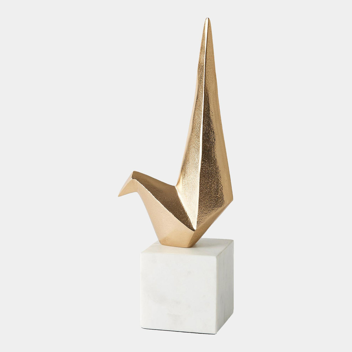 Surya GV Origami Sitting Origami Bird-Gold 16"H x 4"W x 6"D Decorative Sculpture
