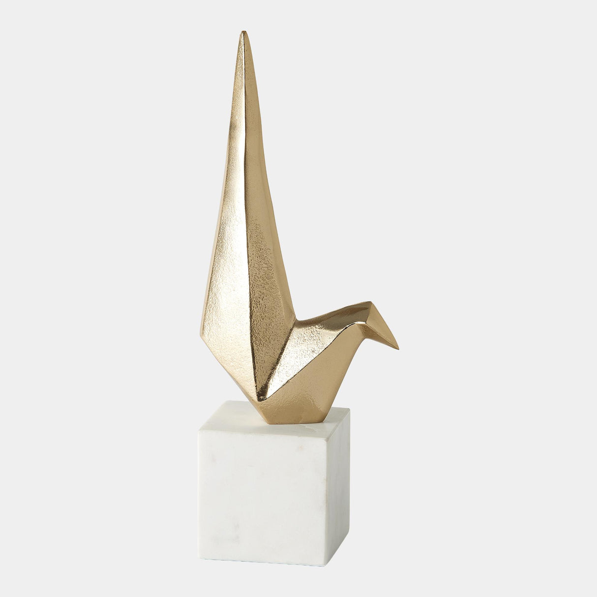 Surya GV Origami Sitting Origami Bird-Gold 16"H x 4"W x 6"D Decorative Sculpture