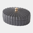 Surya GV Milena Milena Oval Box-Black w/Gold Knob 4"H x 7"W x 9"D Box