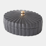 Surya GV Milena Milena Oval Box-Black w/Gold Knob 4"H x 7"W x 9"D Box