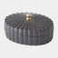 Surya GV Milena Milena Oval Box-Black w/Gold Knob 4"H x 7"W x 9"D Box