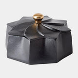 Surya GV Milena Milena Flower Box-Black w/Gold Knob 5"H x 9"W x 9"D Box