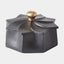 Surya GV Milena Milena Flower Box-Black w/Gold Knob 4"H x 7"W x 7"D Box