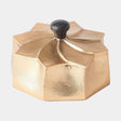 Surya GV Milena Milena Flower Box-Gold w/Black Knob 4"H x 7"W x 7"D Box