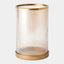 Surya GV Tredough Tredough Luster Ribbed Hurricane-Antique Brass 13"H x 9"W x 9"D Candleholder/Candle