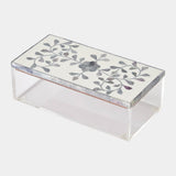 Surya GV Lacey Inlay Lacey Inlay Box-Rectangle-Gray/Cream 3"H x 4"W x 8"D Box